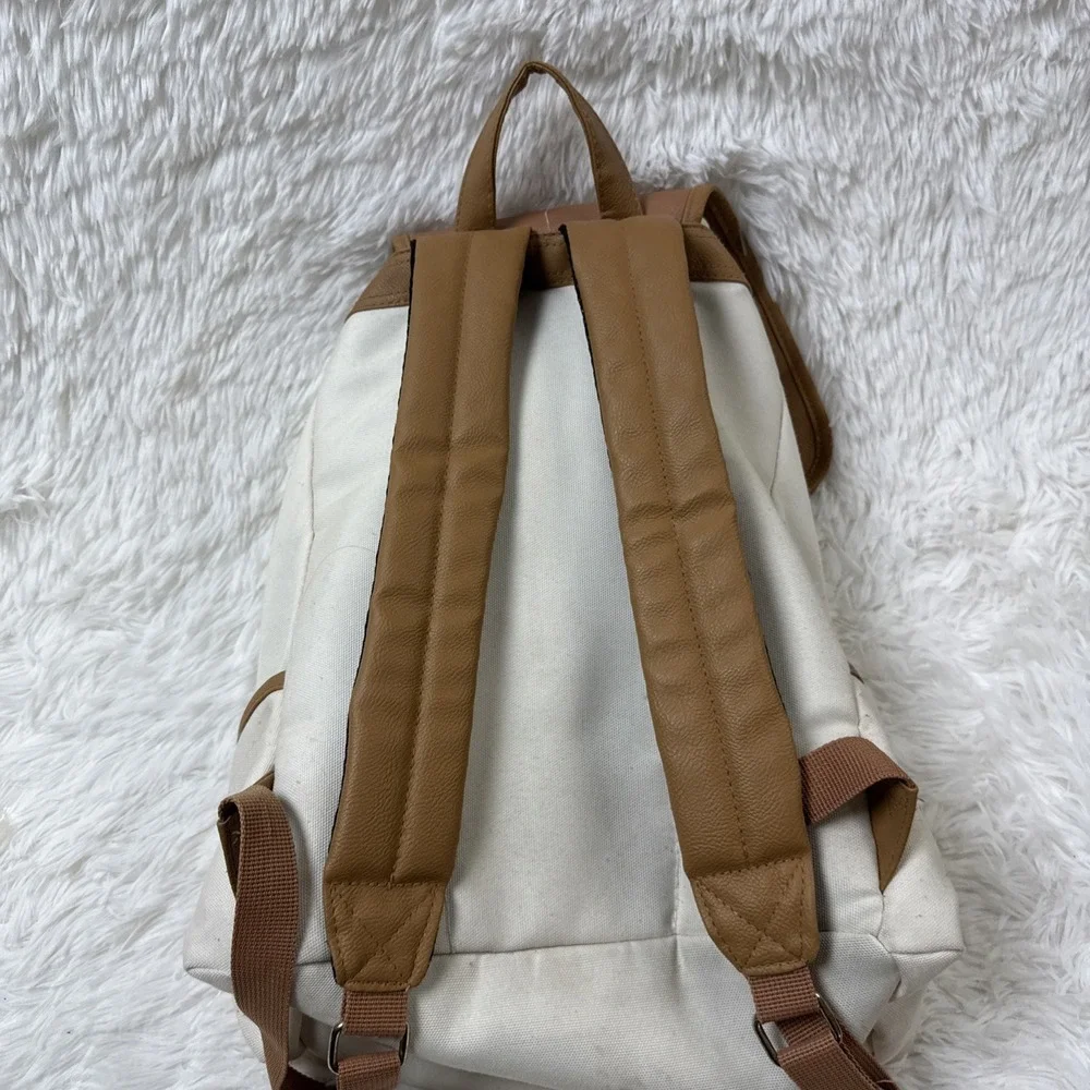 Loungefly Harry Potter Floral Deathly Hallows Slouch Backpack Cream Faux Leather